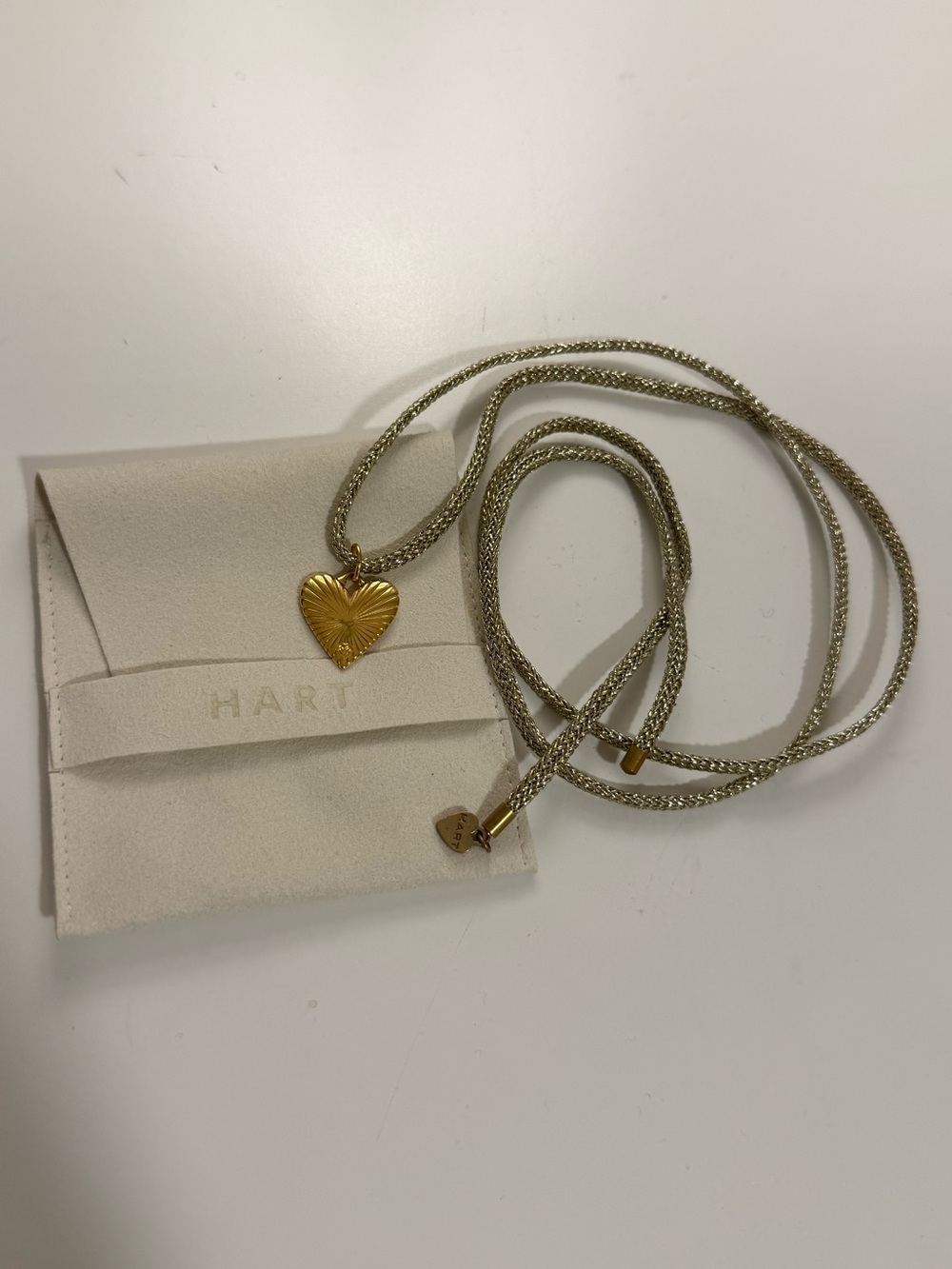 Shop Hart gold Cord Tie necklace with heart charm